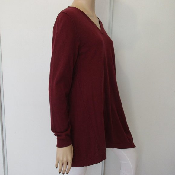 🌸SOLD🌸 LOGO Lori Goldstein Sweater Red Tunic Medium - Picture 4 of 12